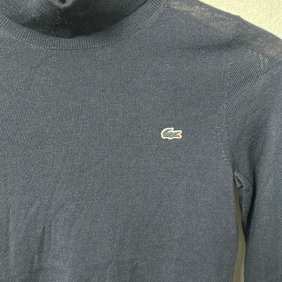 Lacoste Navy Merino Wool Turtleneck Sweater size 32 or XS- NWOT - Picture 3 of 12